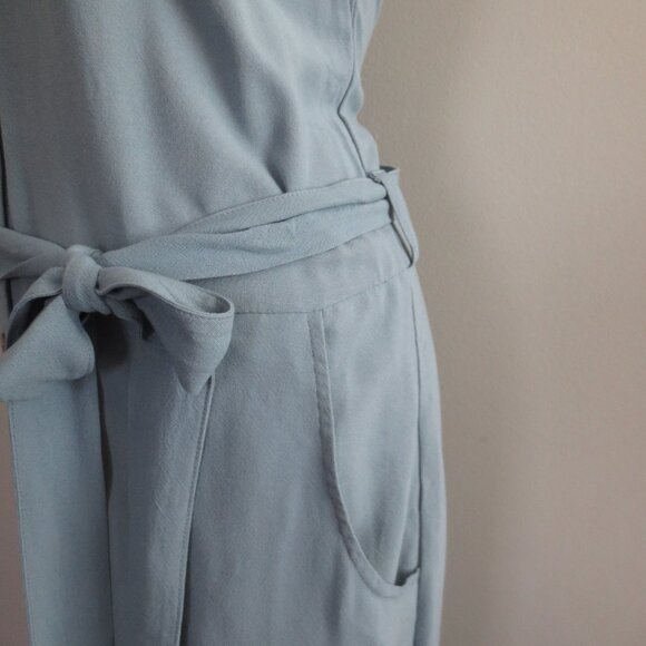 90's Style Blue Sleeveless V-Neckline Button down Maxi Dress with Pockets - NWOT - Picture 6 of 10